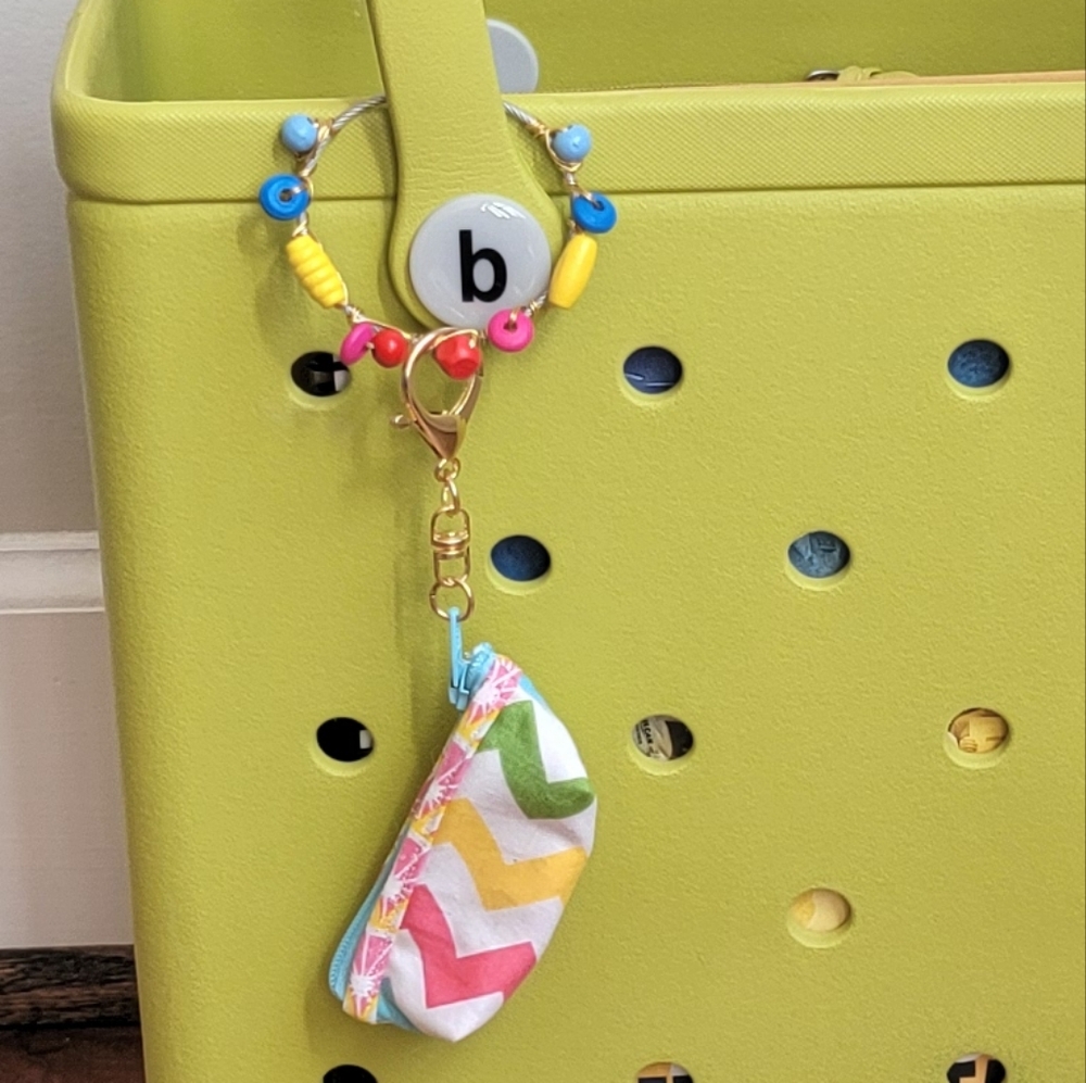 Rainbow Zipper Bag Bogg Bag Purse Charm
